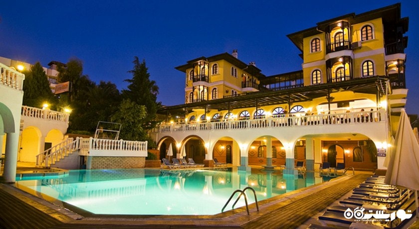 نمایی از استخر روباز هتل